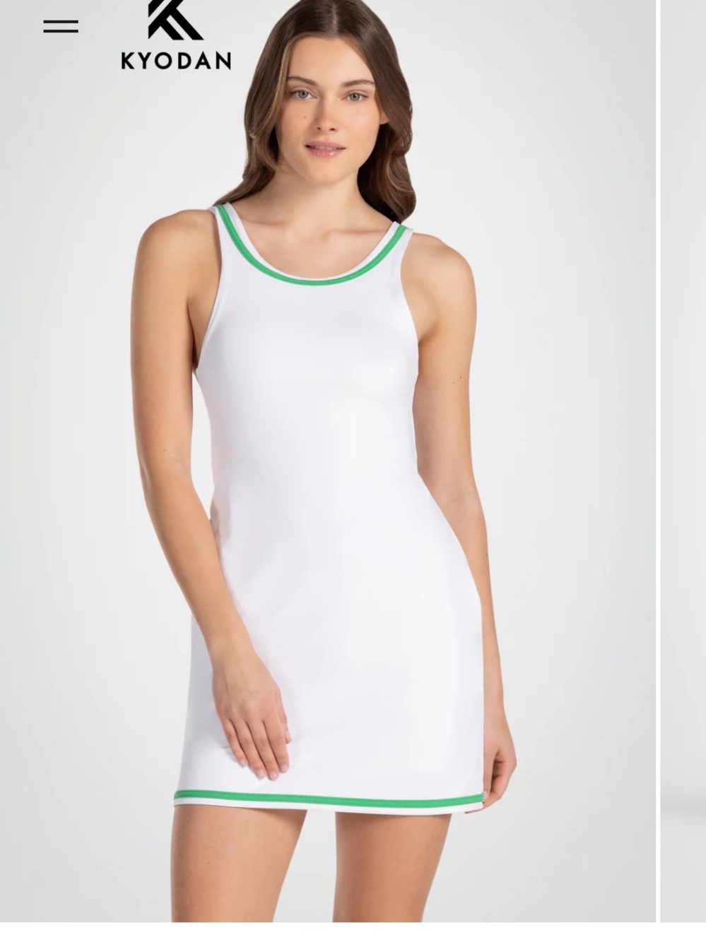 MatchPoint Inner Jumpsuit Dress by Kyodan XS Green and White Athletic Tennis